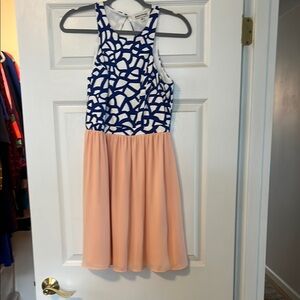 Jealous Tomato Blue and Peach Dress